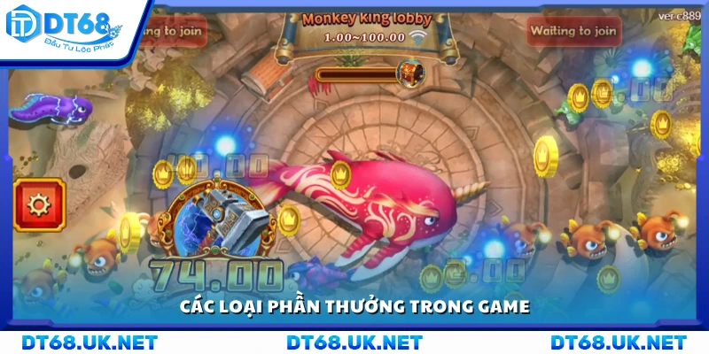 Các loại thưởng trong trò chơi Monkey King Fishing